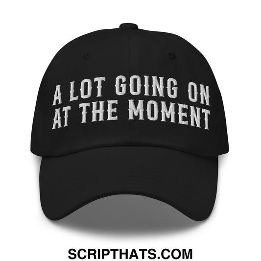 A Lot Going On At The Moment Embroidered Unstructured Dad Hat Black