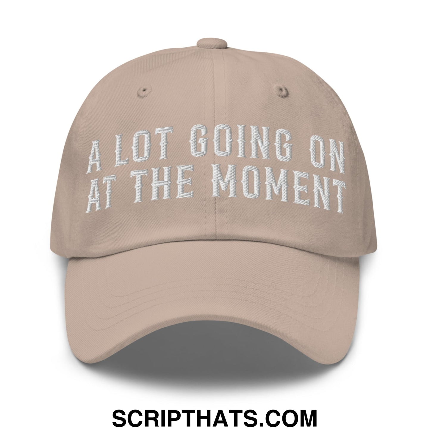 A Lot Going On At The Moment Embroidered Unstructured Dad Hat Stone