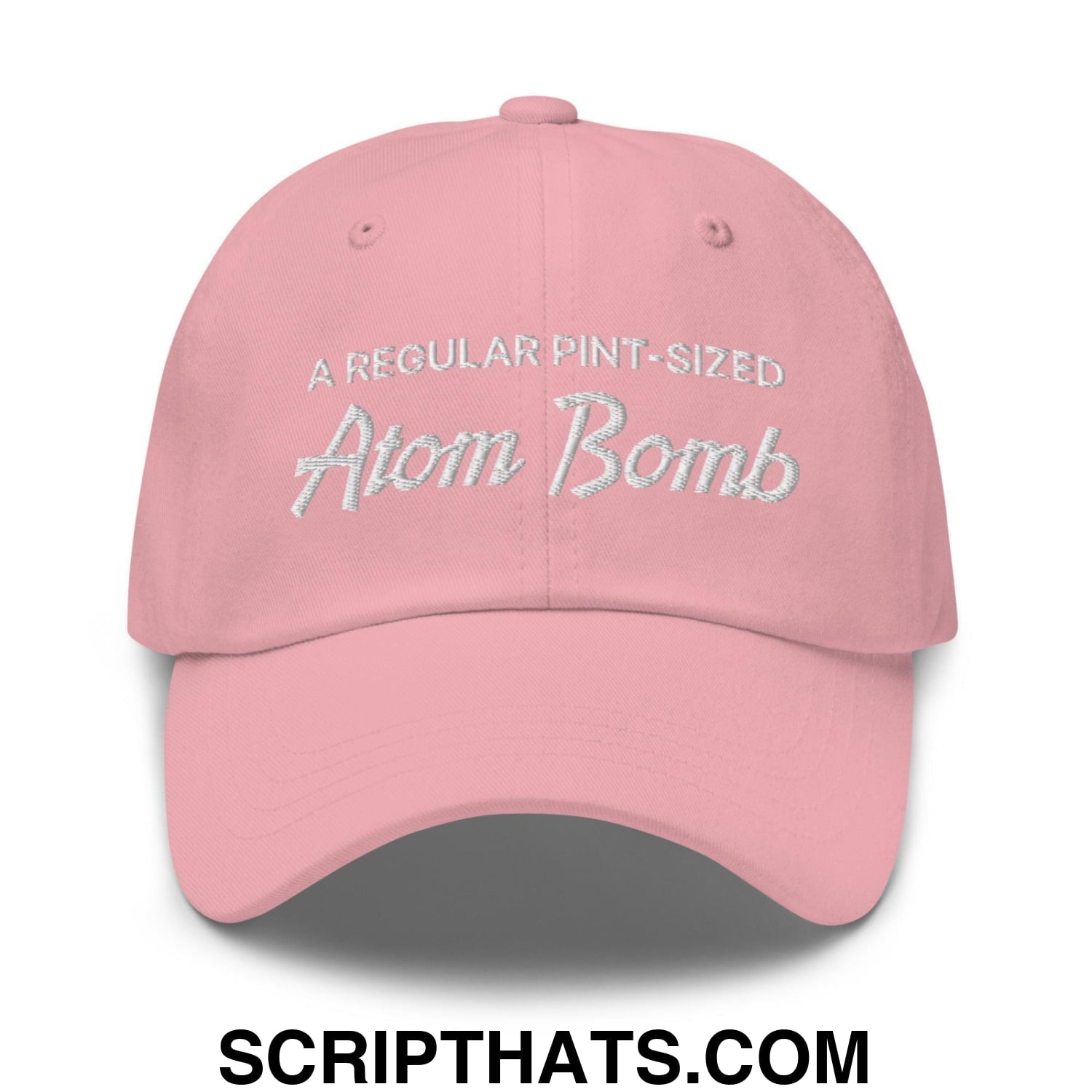 A Regular Pint-Sized Atom Bomb Script Dad Hat Pink