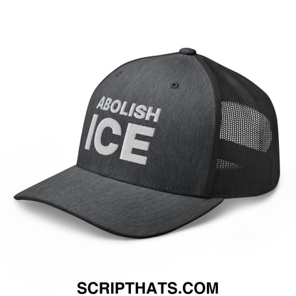 Abolish ICE Embroidered Mesh Trucker Hat Dark Heather Gray