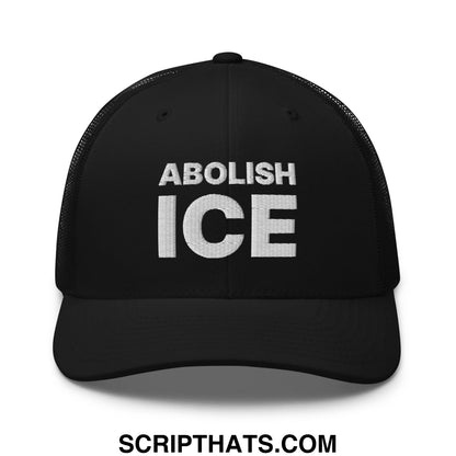 Abolish ICE Embroidered Mesh Trucker Hat Black