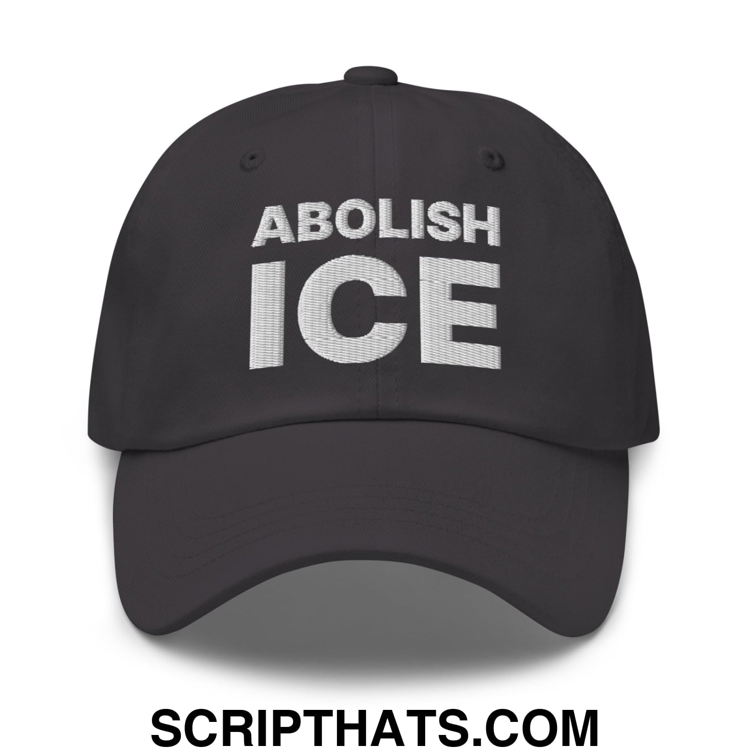 Abolish ICE Embroidered Unstructured Dad Hat Dark Grey