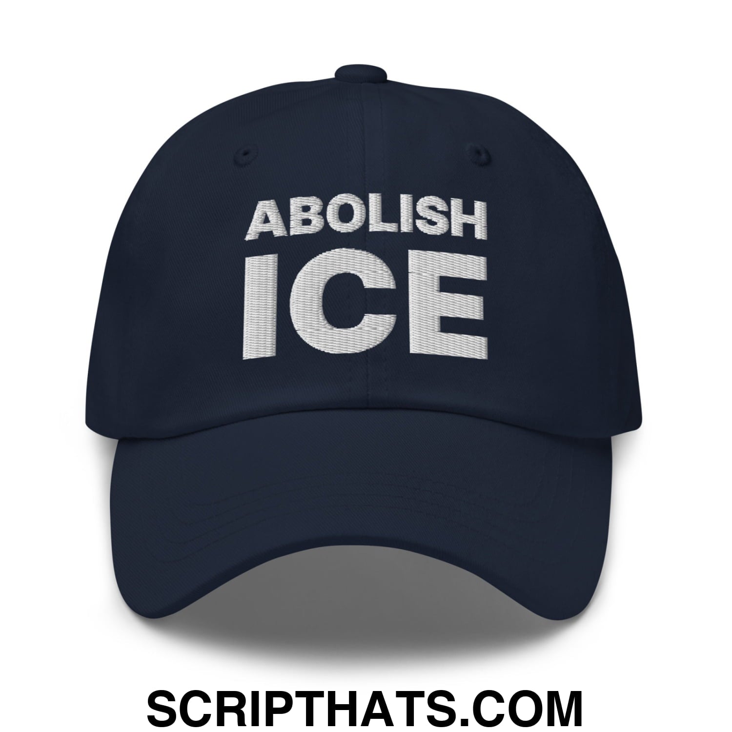 Abolish ICE Embroidered Unstructured Dad Hat Navy