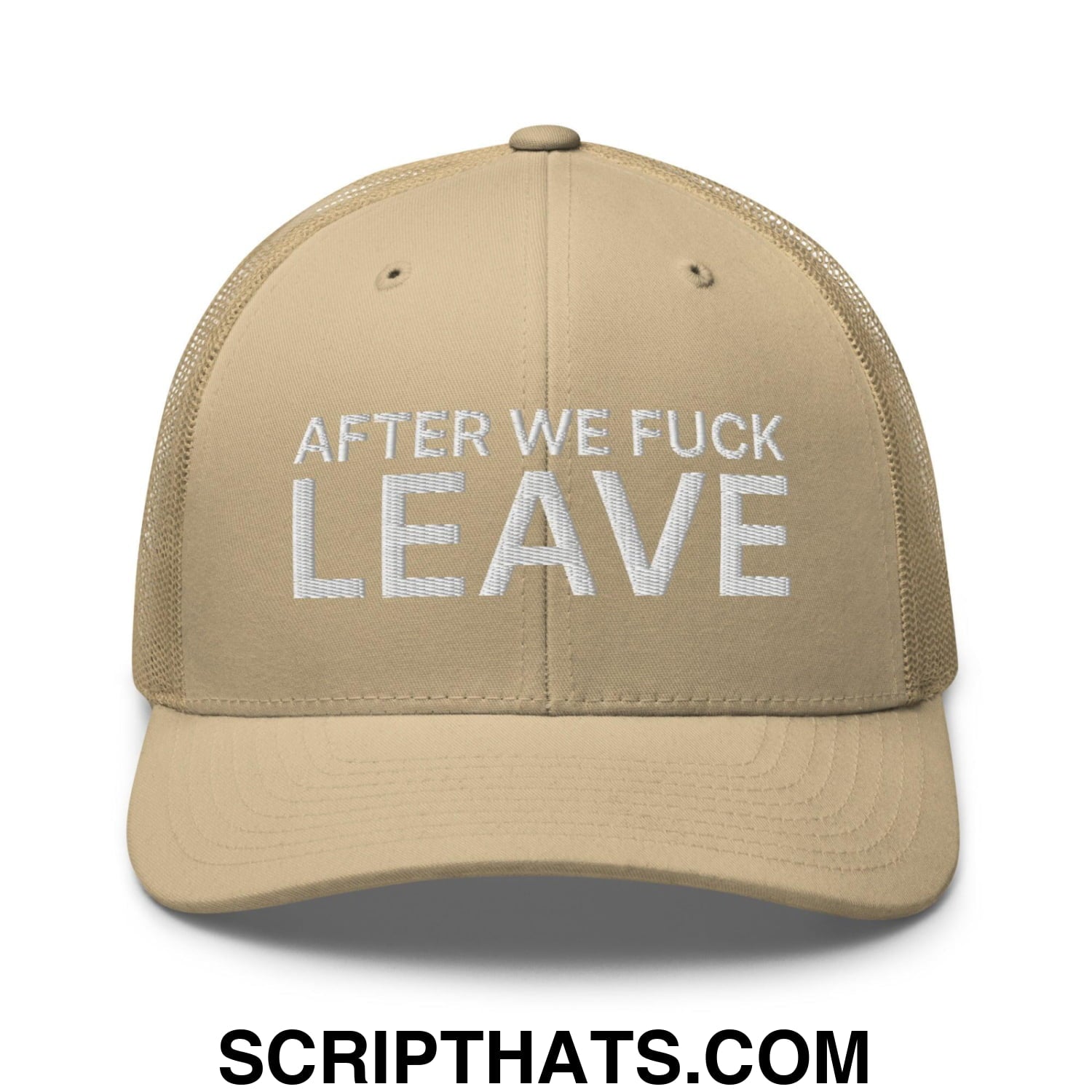 After We Fuck Leave Retro Trucker Hat Khaki