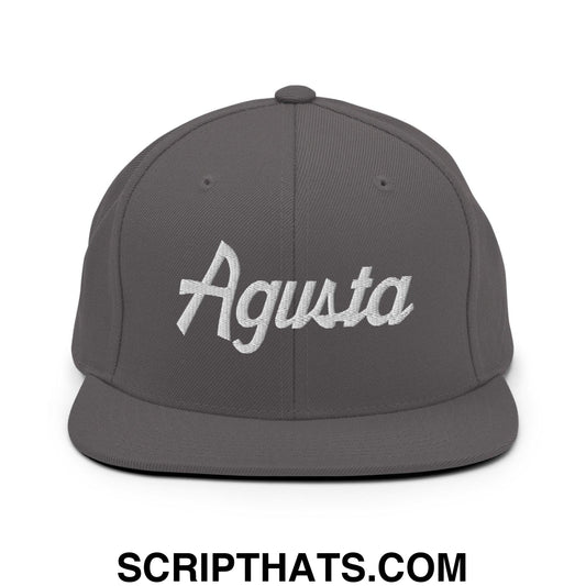 Agusta Script Snapback Hat Dark Grey