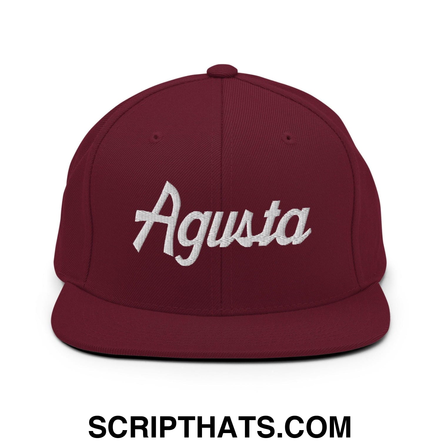 Agusta Script Snapback Hat Maroon