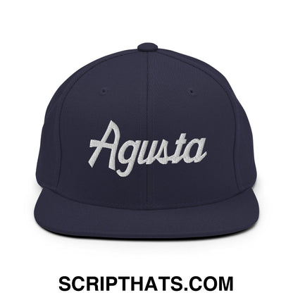 Agusta Script Snapback Hat Navy