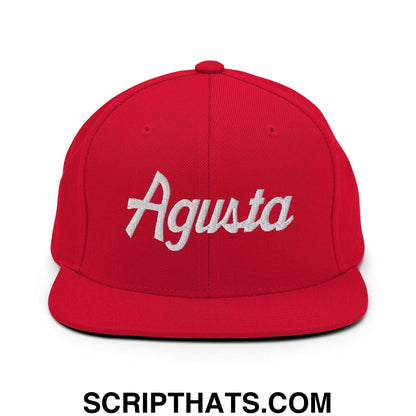 Agusta Script Snapback Hat Red