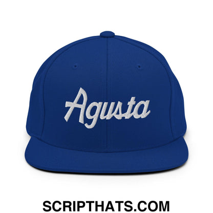 Agusta Script Snapback Hat Royal Blue