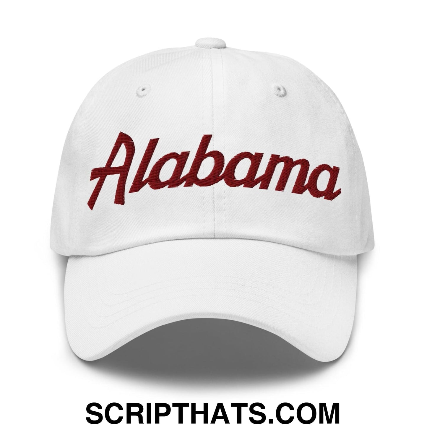 Alabama College Vintage Sports Script Embroidered Dad Hat Default Title
