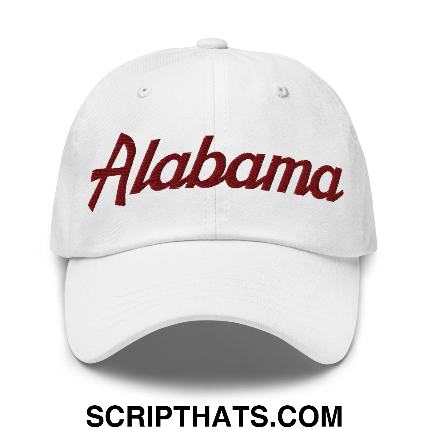 Alabama College Vintage Sports Script Embroidered Dad Hat Default Title