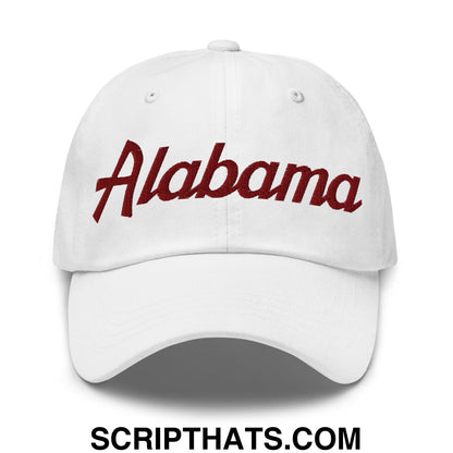 Alabama College Vintage Sports Script Embroidered Dad Hat Default Title