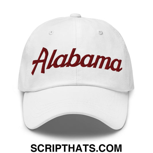Alabama College Vintage Sports Script Embroidered Dad Hat Default Title