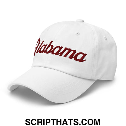 Alabama College Vintage Sports Script Embroidered Dad Hat Default Title