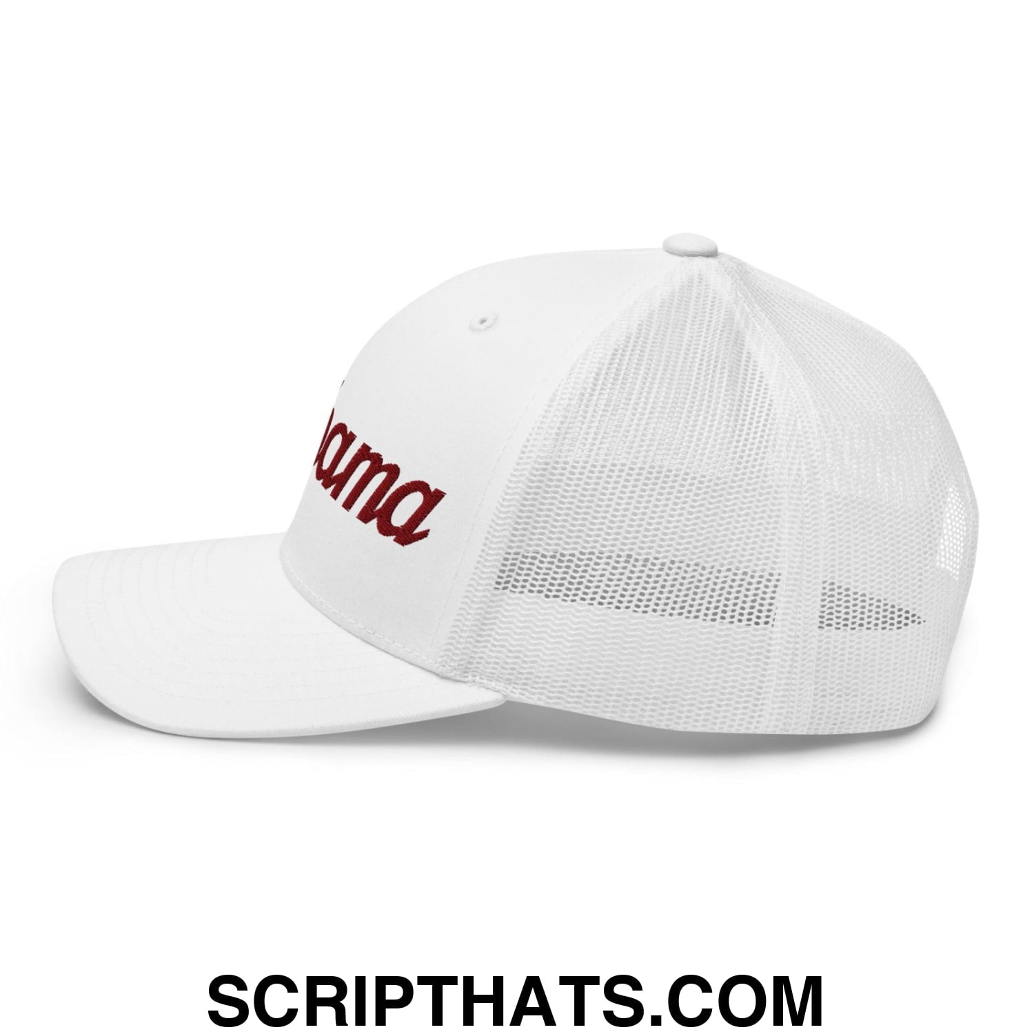 Alabama College Vintage Sports Script Embroidered Mesh Trucker Hat Default Title