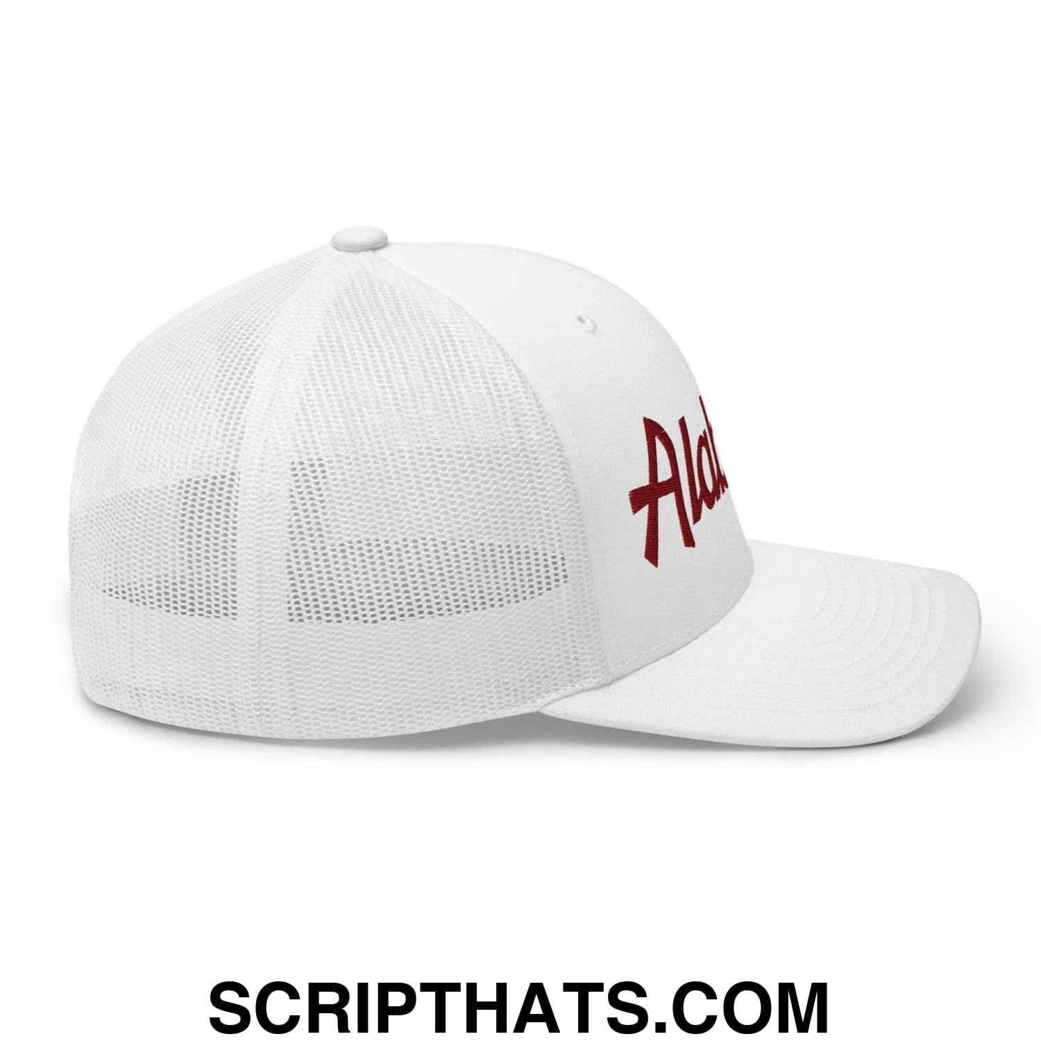 Alabama College Vintage Sports Script Embroidered Mesh Trucker Hat Default Title