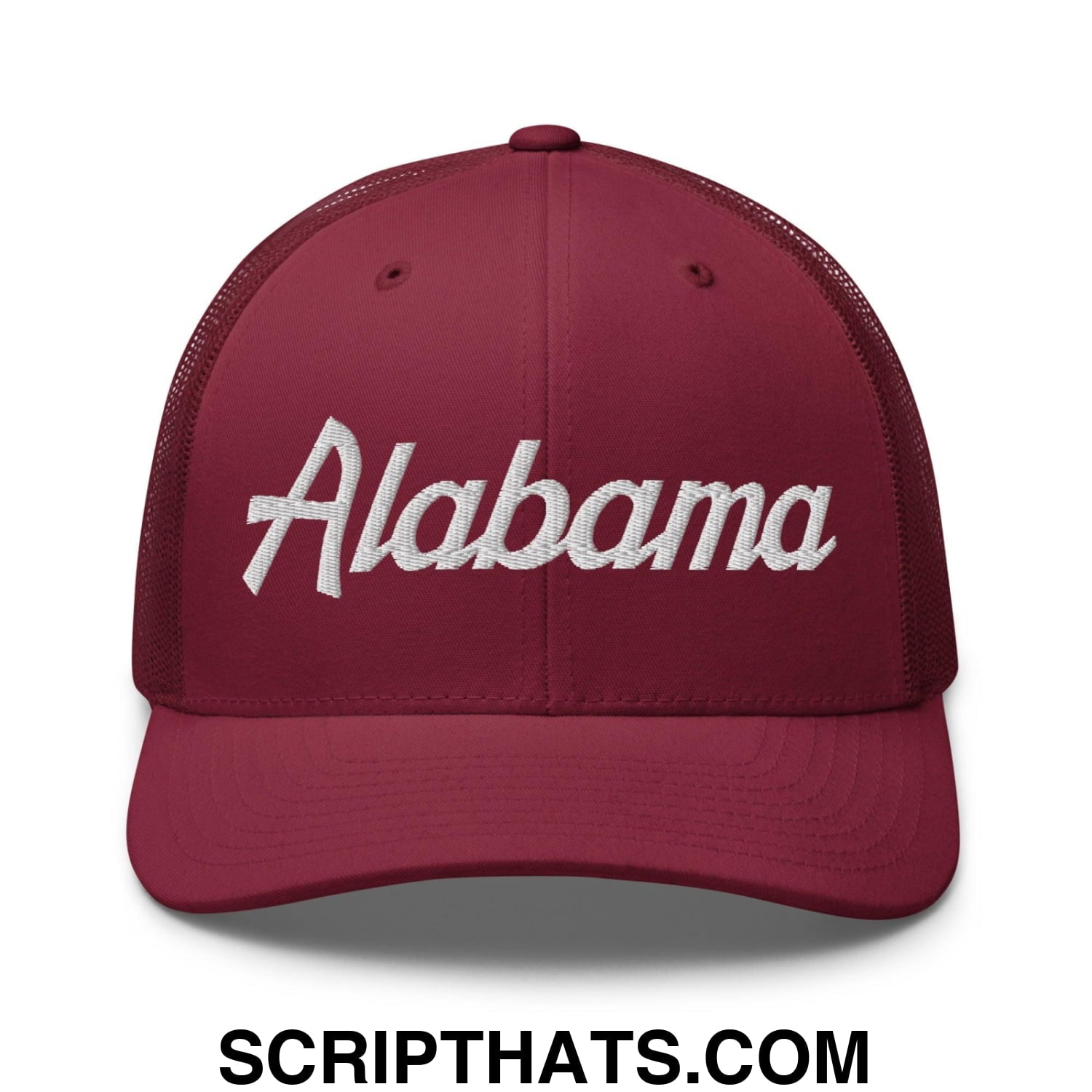 Alabama Vintage College Sports Script Embroidered Mesh Trucker Hat Default Title