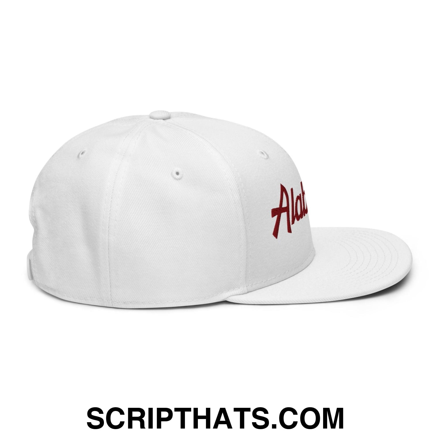 Alabama Vintage College Sports Script Flat Brim Bill Snapback Hat Default Title