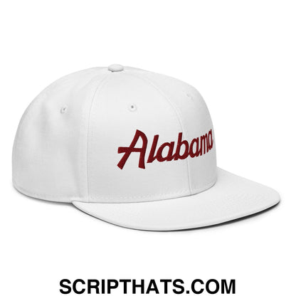 Alabama Vintage College Sports Script Flat Brim Bill Snapback Hat Default Title