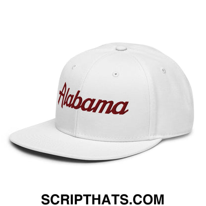 Alabama Vintage College Sports Script Flat Brim Bill Snapback Hat Default Title