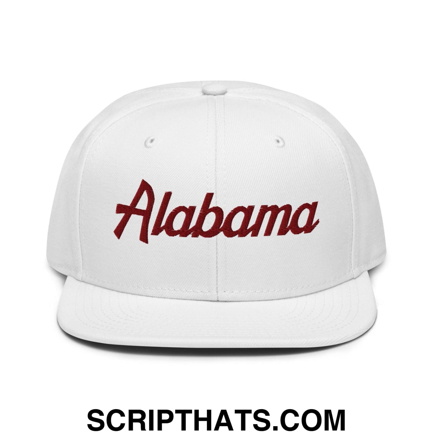 Alabama Vintage College Sports Script Flat Brim Bill Snapback Hat Default Title