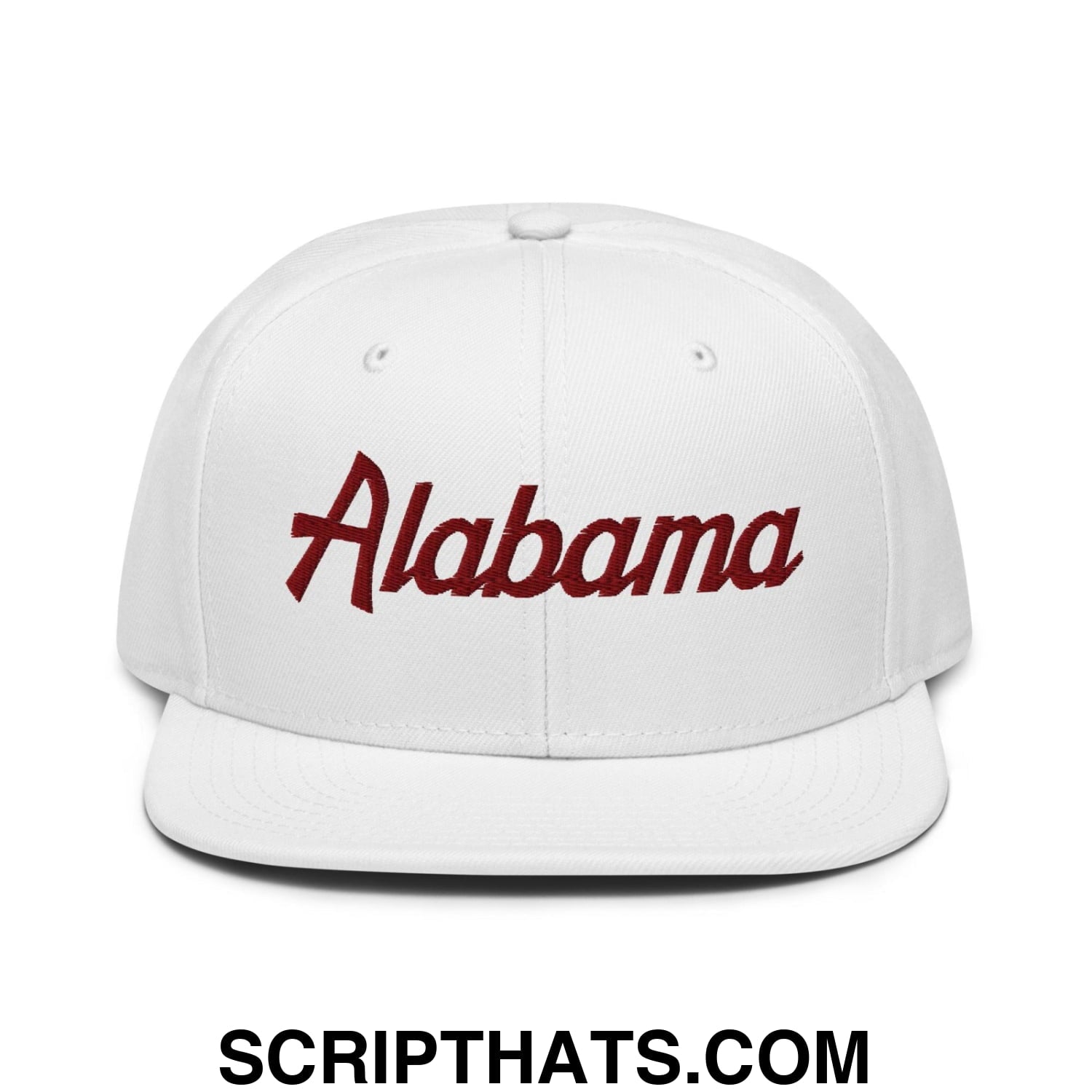 Alabama Vintage College Sports Script Flat Brim Bill Snapback Hat Default Title
