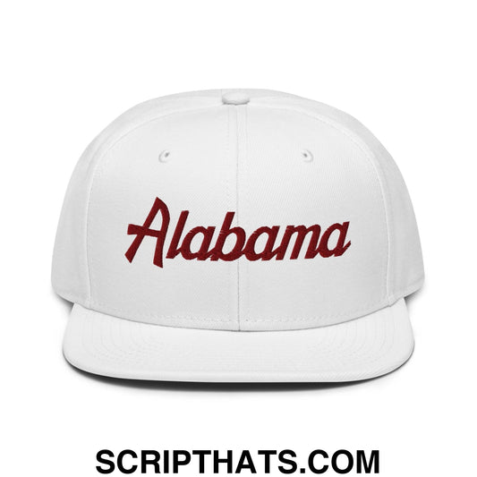Alabama Vintage College Sports Script Flat Brim Bill Snapback Hat Default Title