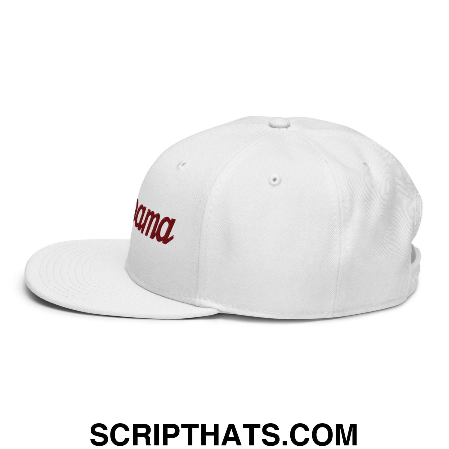 Alabama Vintage College Sports Script Flat Brim Bill Snapback Hat Default Title