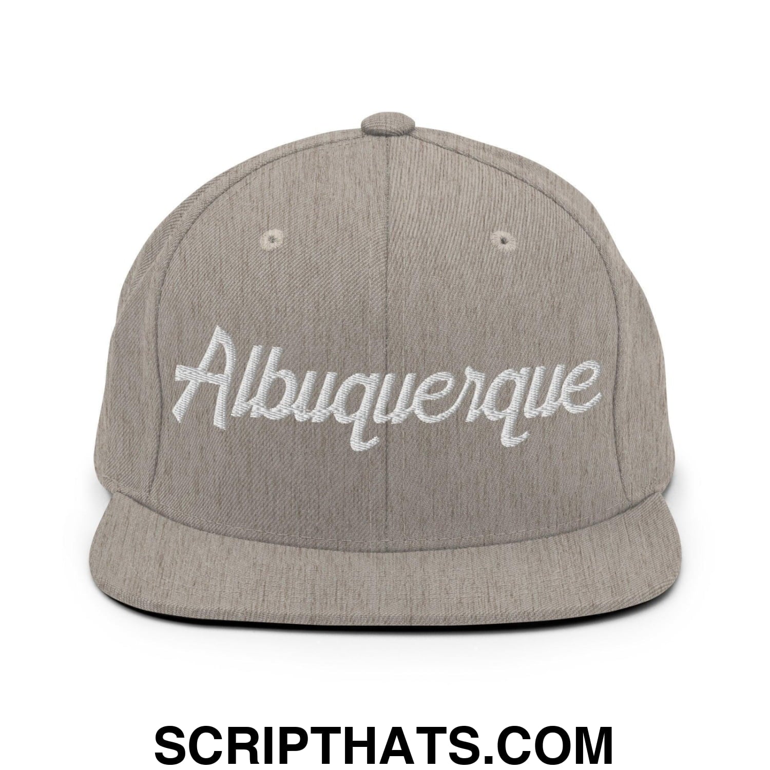 Albuquerque Script Snapback Hat Heather Grey