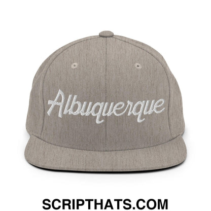 Albuquerque Script Snapback Hat Heather Grey