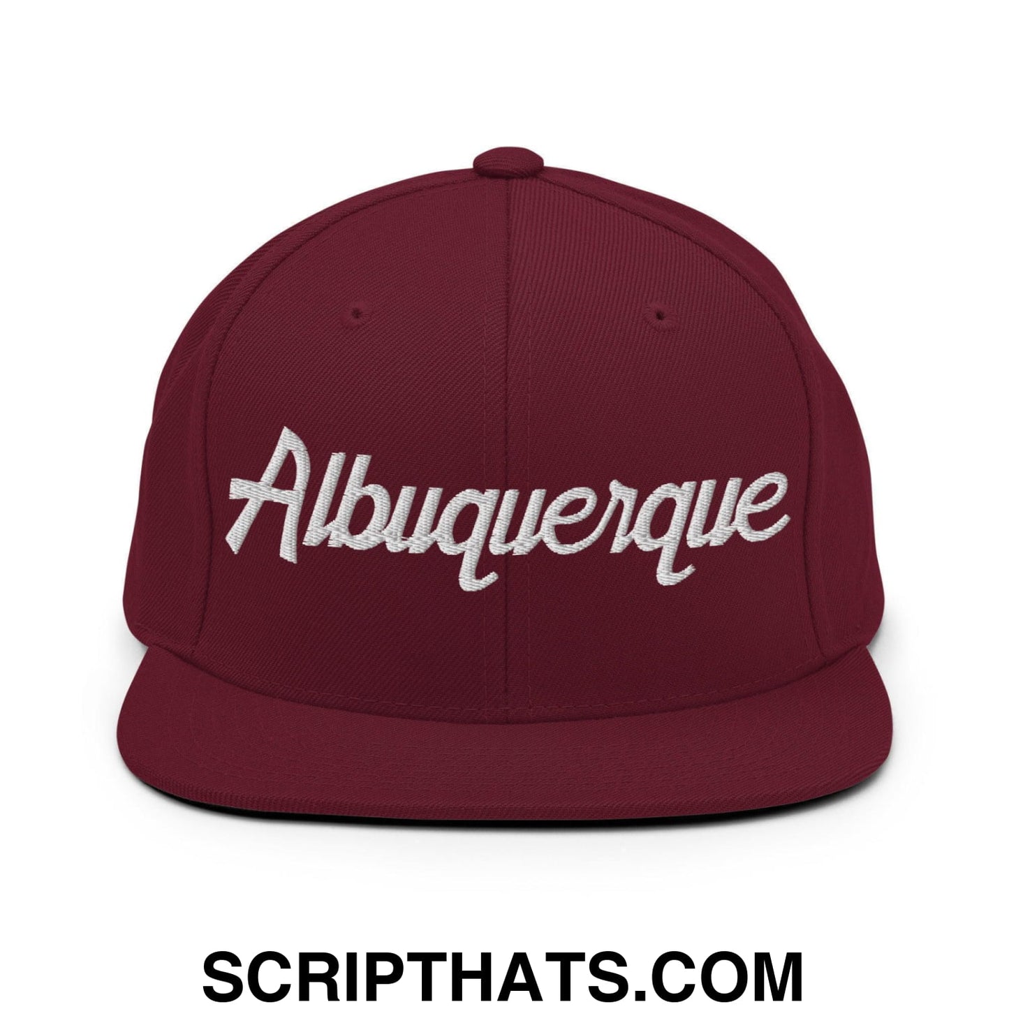 Albuquerque Script Snapback Hat Maroon