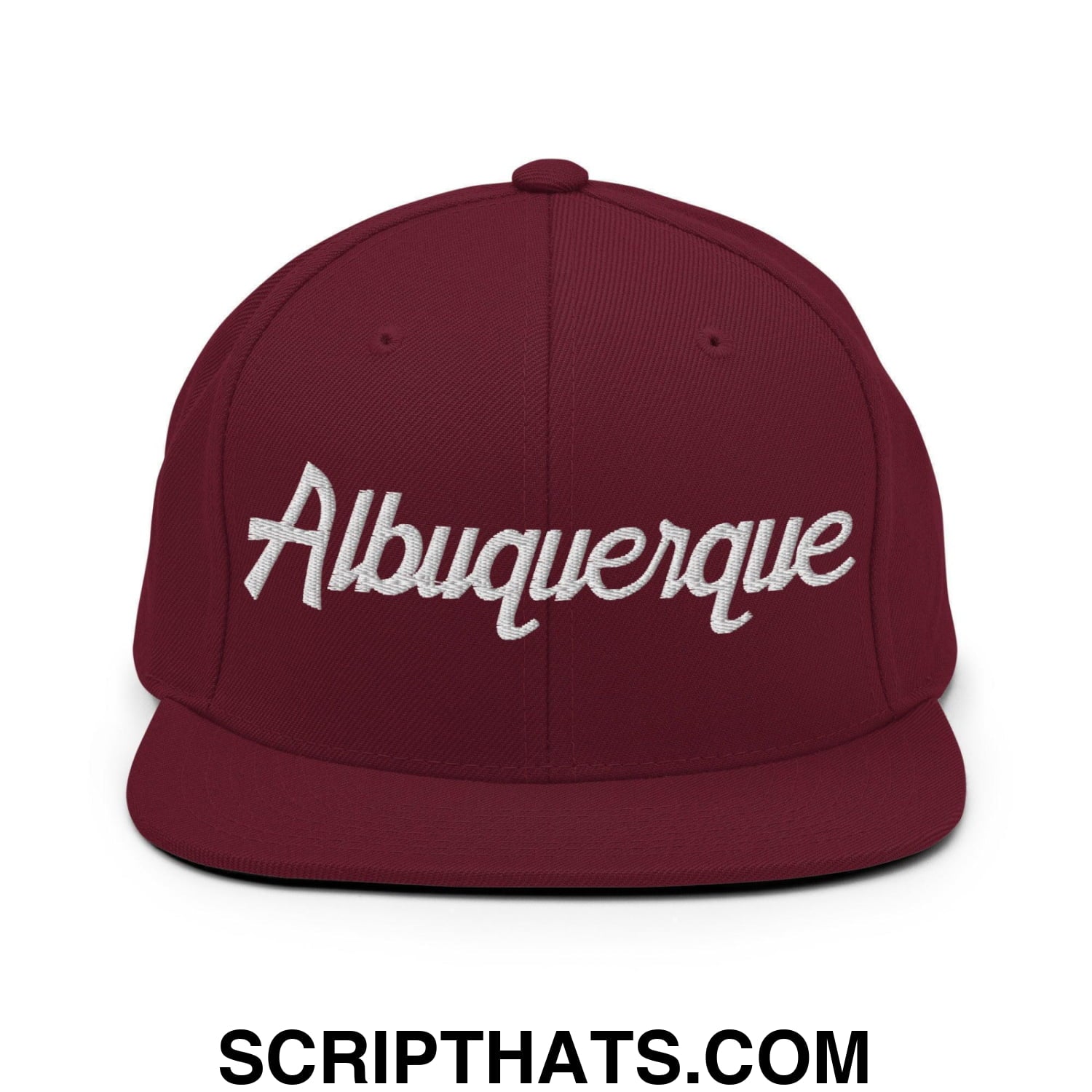 Albuquerque Script Snapback Hat Maroon