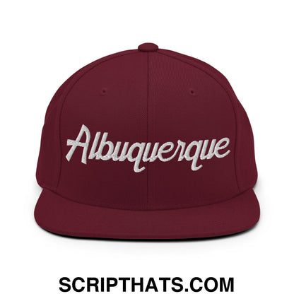 Albuquerque Script Snapback Hat Maroon