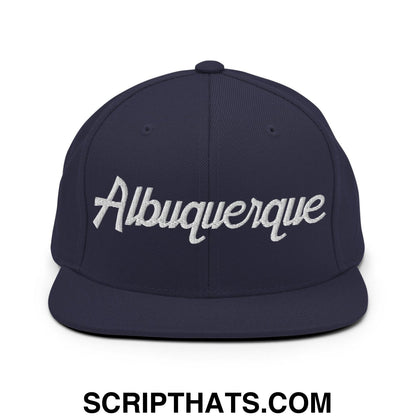 Albuquerque Script Snapback Hat Navy