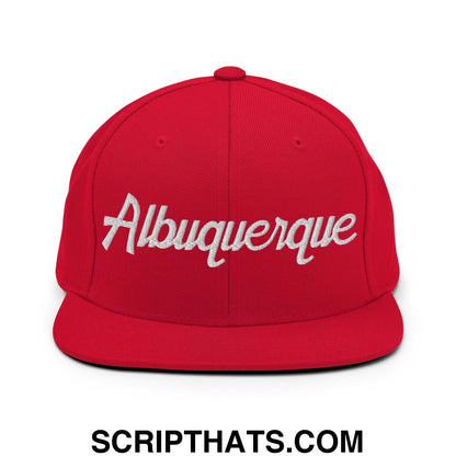 Albuquerque Script Snapback Hat Red