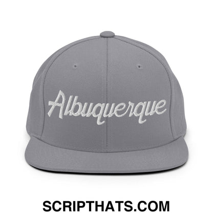 Albuquerque Script Snapback Hat Silver