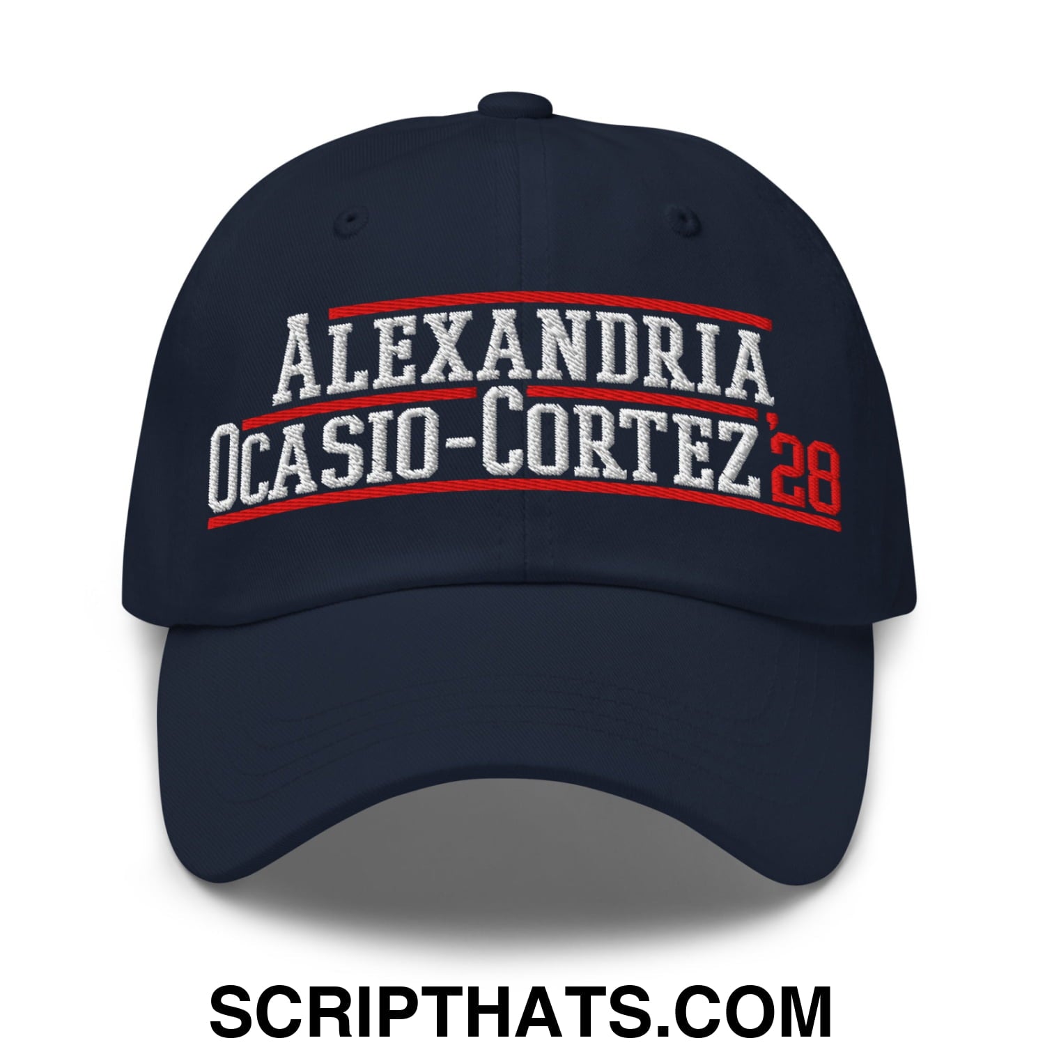 Alexandria Ocasio-Cortez AOC 2028 Embroidered Unstructured Dad Hat Default Title
