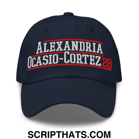 Alexandria Ocasio-Cortez AOC 2028 Embroidered Unstructured Dad Hat Default Title