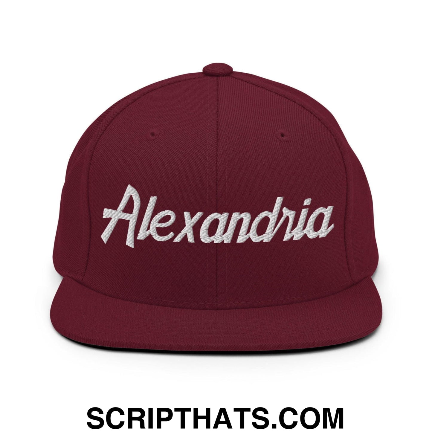 Alexandria Script Snapback Hat Maroon
