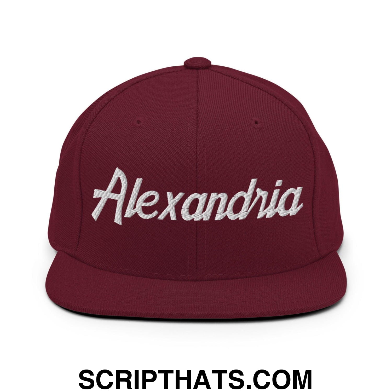 Alexandria Script Snapback Hat Maroon