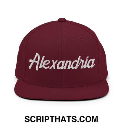 Alexandria Script Snapback Hat Maroon