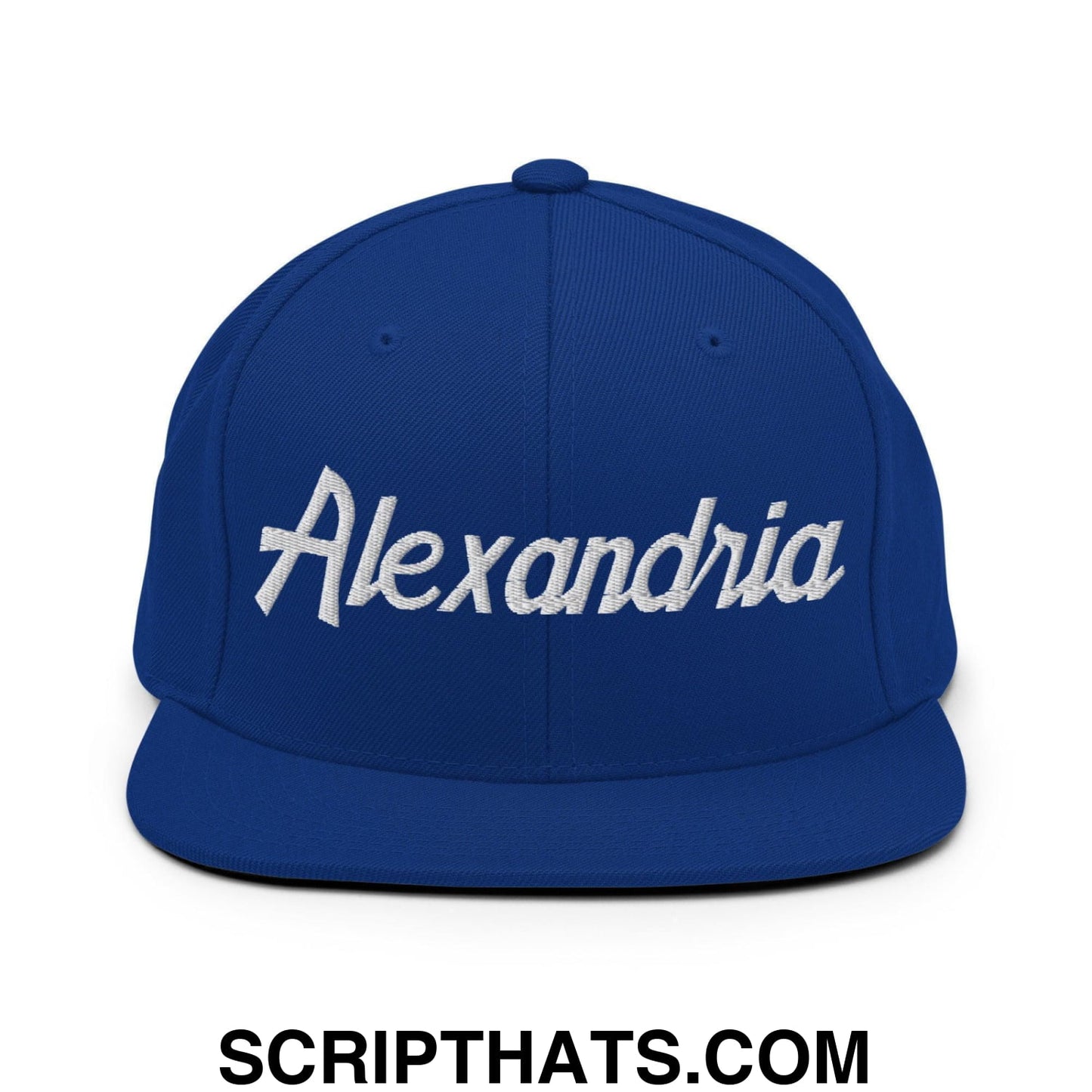 Alexandria Script Snapback Hat Royal Blue