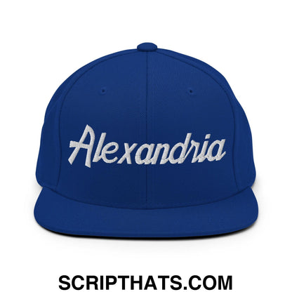 Alexandria Script Snapback Hat Royal Blue