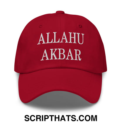 Allahu Akbar MAGA Parody Embroidered Dad Hat Cranberry
