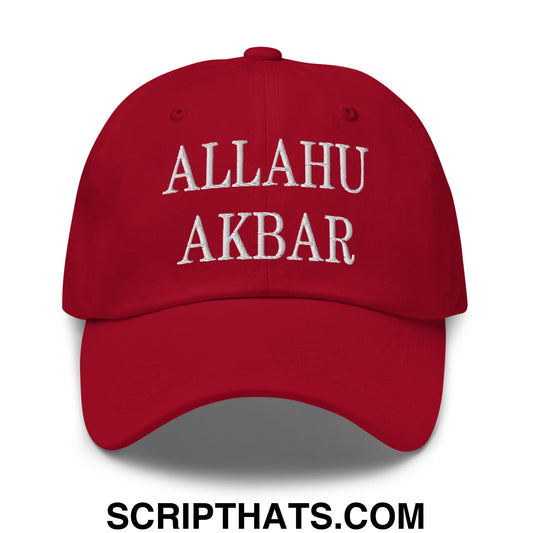 Allahu Akbar MAGA Parody Embroidered Dad Hat Cranberry