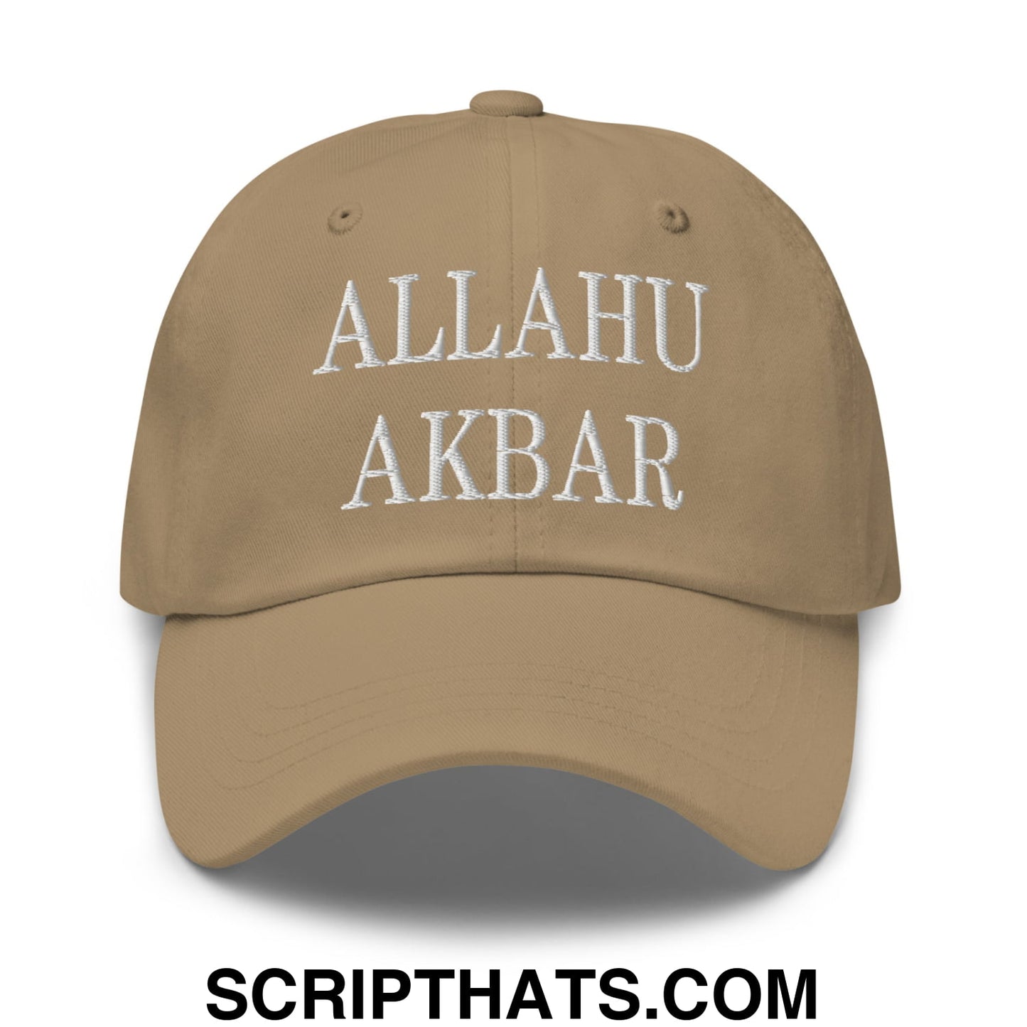 Allahu Akbar MAGA Parody Embroidered Dad Hat Khaki