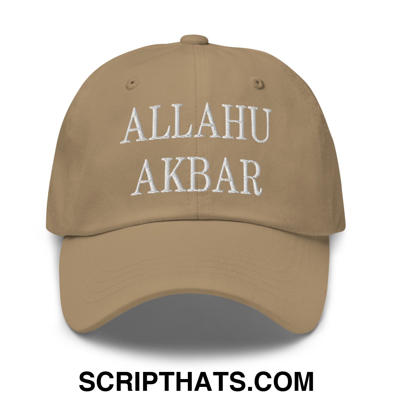 Allahu Akbar MAGA Parody Embroidered Dad Hat Khaki