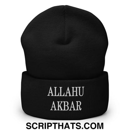 Allahu Akbar MAGA Parody Embroidered Knit Cuffed Beanie Black