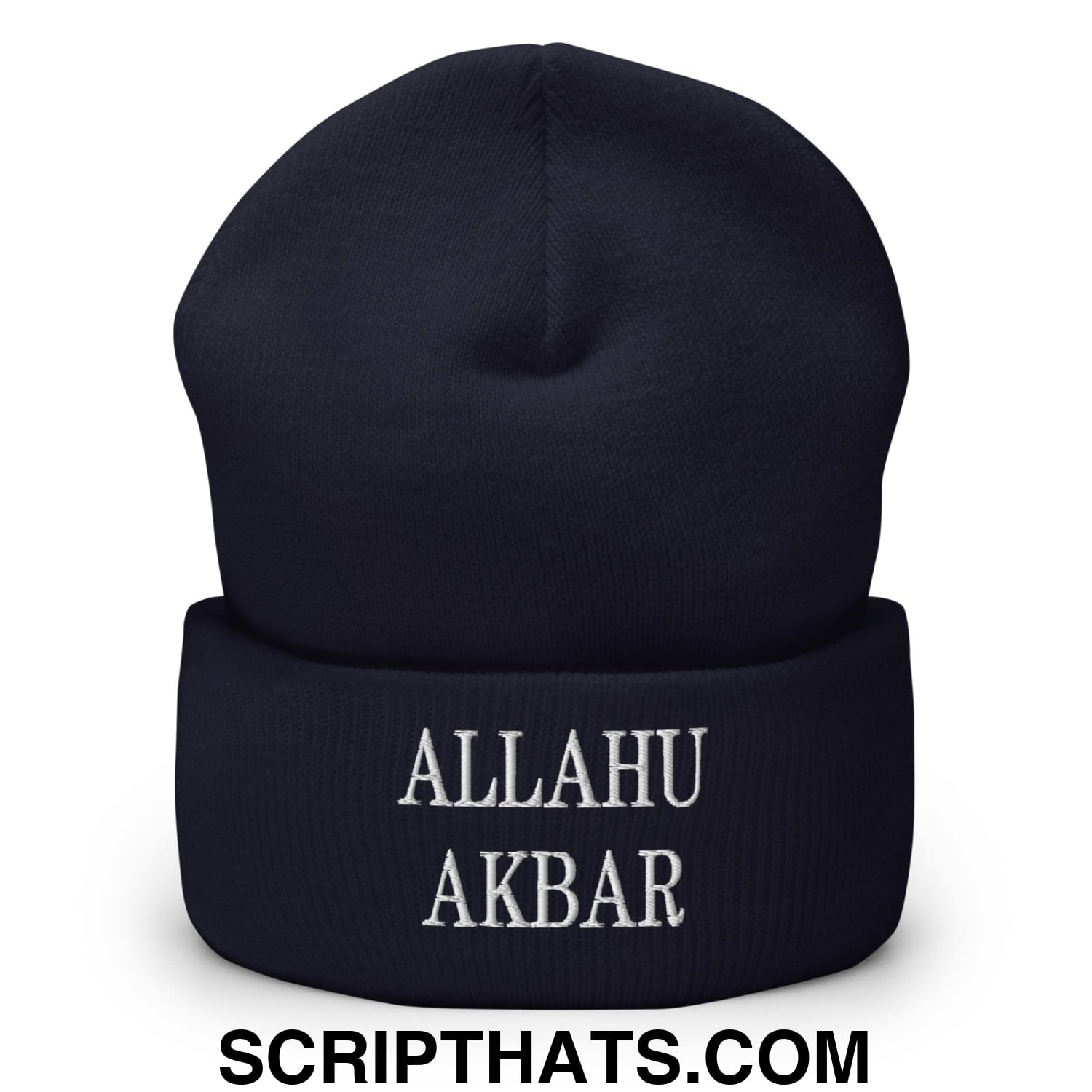 Allahu Akbar MAGA Parody Embroidered Knit Cuffed Beanie Navy