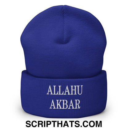 Allahu Akbar MAGA Parody Embroidered Knit Cuffed Beanie Royal